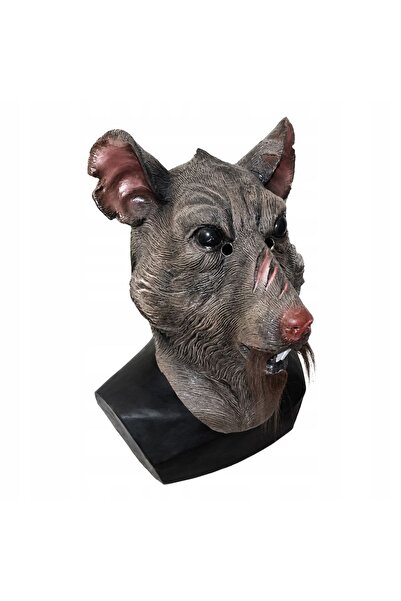 Korbi Masca din latex, recuzită pentru costum, bal de Halloween, șobolan gri ...