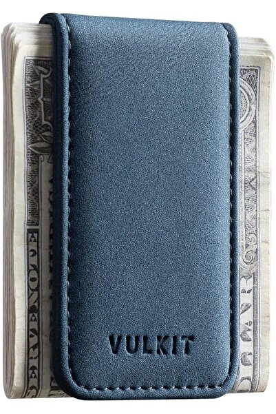VULKIT Slim Magnetic Leather Money Clip for Credit Cards and Business Cards, ...