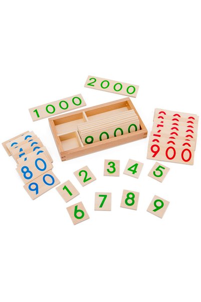 Choice A Children's Wooden Montessori Numbers 1-9000 Learning Card Math Teach...