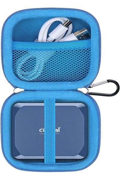 Lacdo حقيبة حمل للقرص الصلب المحمول لـ Crucial X9 Pro/Crucial X10 Pro مع محول...