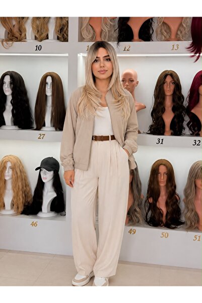 favorim peruk Luxury sarı ombreli katlı kesim vip peruk