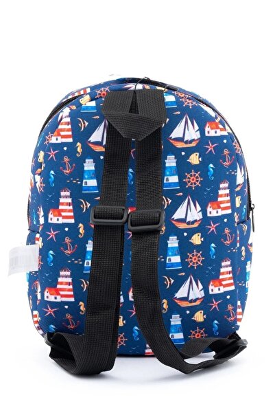 Generic Brand Wia Fun Print Single Compartment Nursery Bag Navy Blue