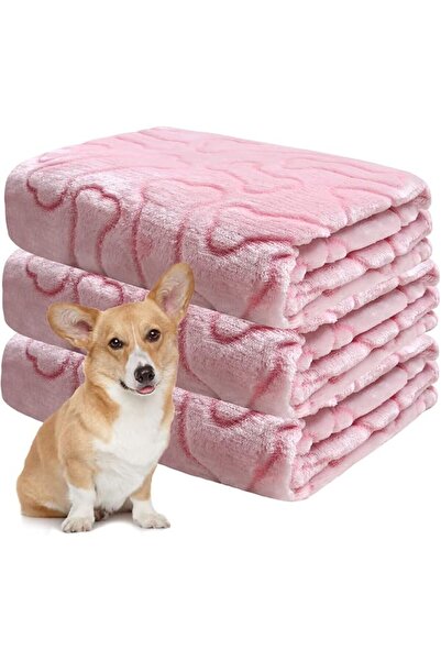 KASTWAVE Fluffy Dog Blankets, 3-Pack Washable Soft Fleece Blankets for Small,...