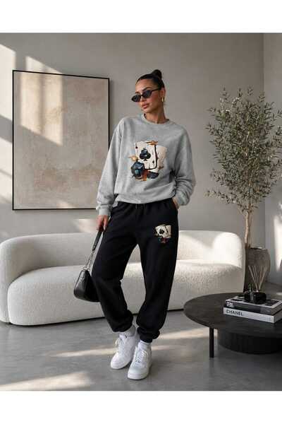 CLOTHES33 Zero Collar Sweat Suit 2-Piece Combination Winter Shardooned Zar Pr...