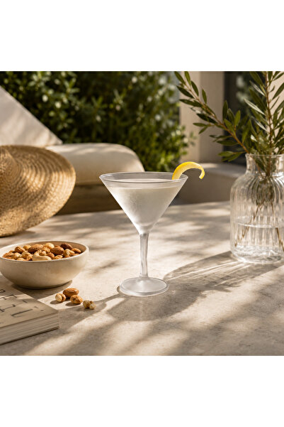 Mayden Concept 280 ml Kırılmaz Polikarbon Buz Görünümlü Martini Bardağı Cam G...