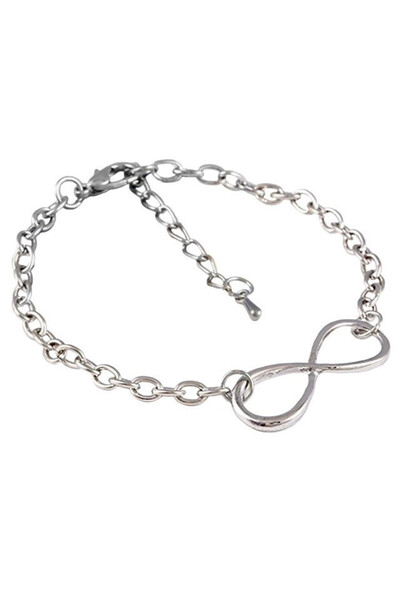 VeeShop Bratara minimal eleganta, lant cu zale mari si infinit - Argintiu