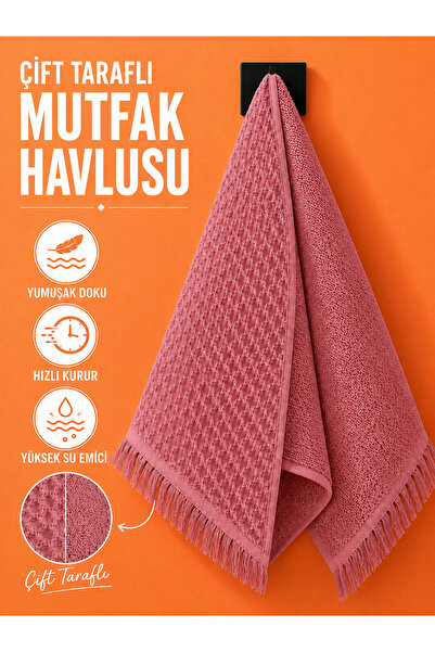 TEXTİLES MAGİC LAMP 100% Cotton Double-Sided Kitchen Towel 50X75 cm Fringed T...