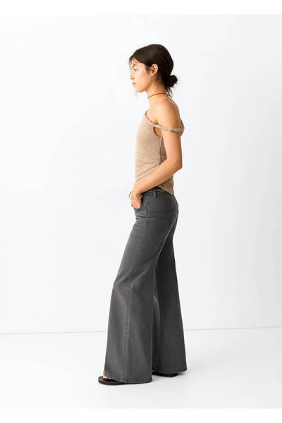 Mango Teen Yıldız dikişli wide leg jean