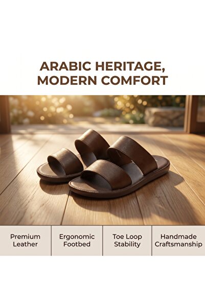 Generic Brand Luxury Genuine Leather Men's Double Strap Slide Sandals, Cushio...