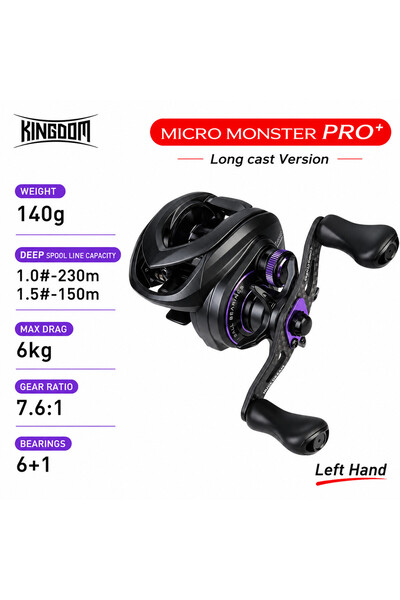 Choice8 KINGDOM Long-cast Left Hand Kingdom Micro Monster Pro Baitcasting Fis...