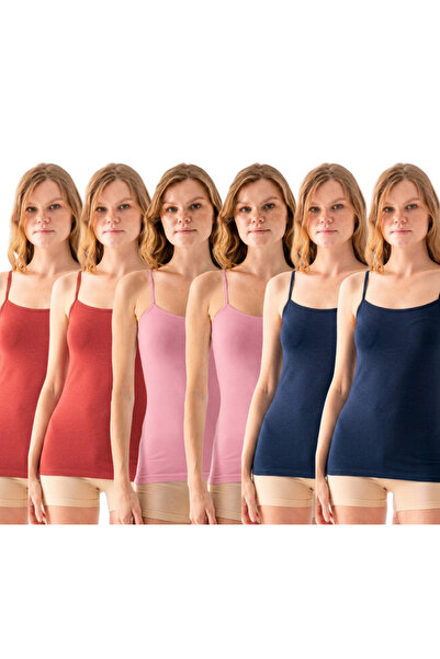 OLİZZA Women's 6-Piece (Burgundy-Rose-Navy Blue) Cotton Soft Textured Lycra B...
