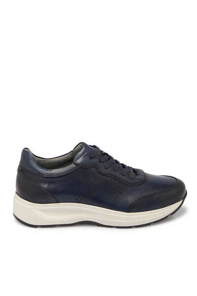 Tergan Lacivert Hakiki Deri Erkek Sneaker - E25S1AY57380-A31