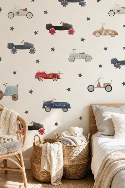 MSticker Children's Room Wall Sticker 119 Pieces Car Vehicle Themed Decorativ...