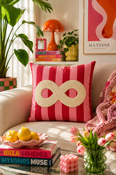 Pilloveland Punch Embroidered Throw Pillow Cover - 43*43 cm - - Pnk001
