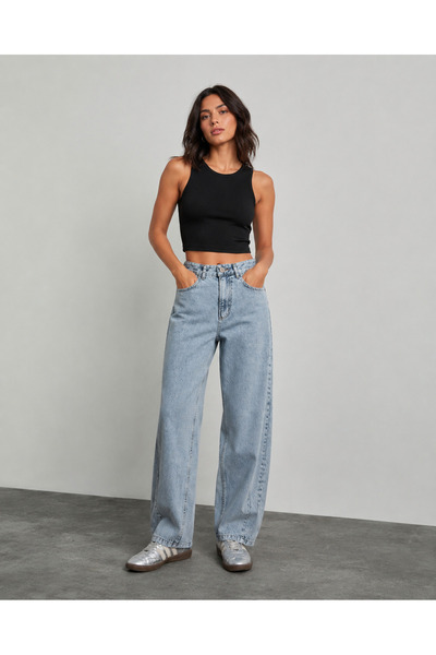 blue wings denım co. Pantaloni din denim/blugi largi, cu inserții de gheață ș...