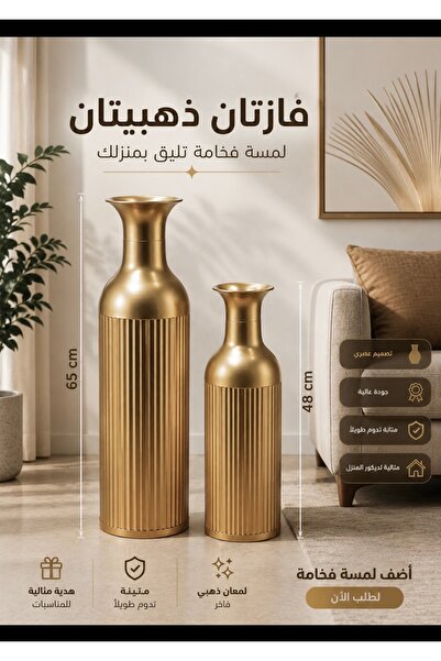 HomeNew Luxury Gold Plated Two-Piece Vase Set - a Modern Touch of Elegance fo...