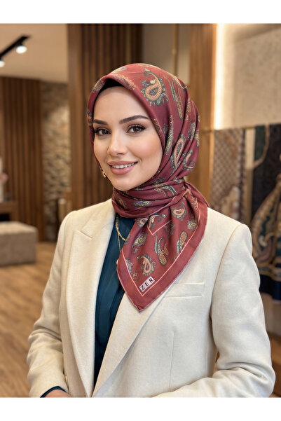 5.MEVSİM Marella Mulberry Silk Patterned Scarf- Classic Silk Scarf with Shawl...