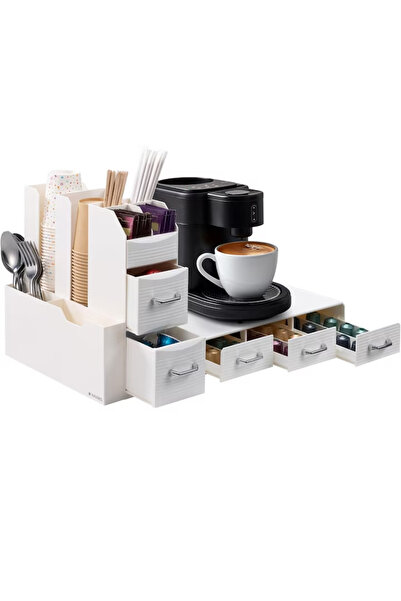 Navaris Set suport pentru aparat de cafea cu 3 sertare pentru capsule și orga...