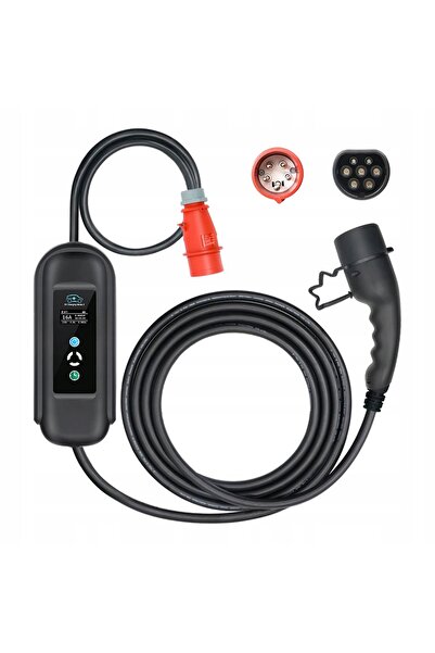 NO BRAND Încărcător EV tip 2, 11 kW, 16 A, trifazic, portabil, Wallbox, cu te...