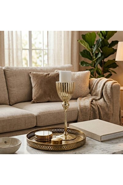 NO BRAND Sfeșnic înalt din sticlă, pe picior, elegant, lampion decorativ, 35 ...
