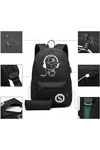 NO BRAND Rucsac școlar pentru copii, fosforescent, pentru laptop de 15,6 ", K...