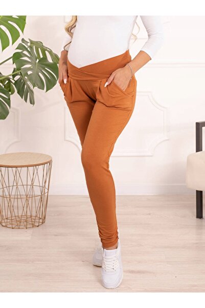NO BRAND Pantaloni de damă de maternitate, tip țigară, tricotați, XL
