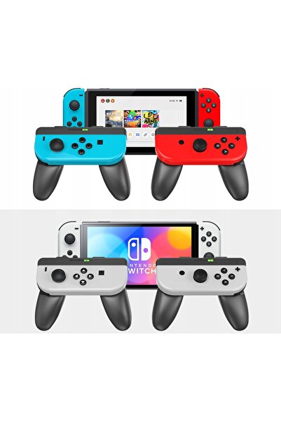 NO BRAND Set 2x mânere pentru Joy-Con-uri pentru Nintendo Switch / NS OLED Negru