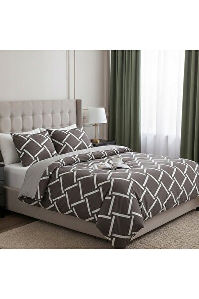 NO BRAND SET DE AȘTERNUTURI 220x200 + 2 FEȚE DE PERNĂ 70x80 BUMBAC SATINAT - ...