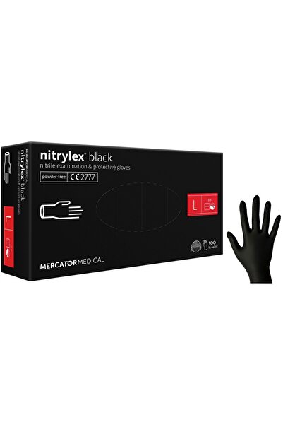 Mercator Mănuși negre din nitril NITRYLEX BLACK mărimea L - 3 buc. x 100 buc.