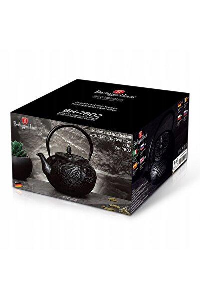 Berlinger Haus DZBANEK CEAINIC DE STICLĂ CU INFUZOR 800ML BLACK ROSE BH-7802