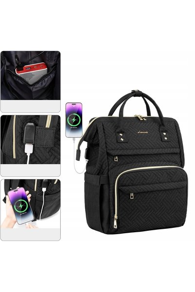 NO BRAND Rucsac de oraș pentru femei LOVEVOOK, negru, pentru laptop 15,6 ", c...