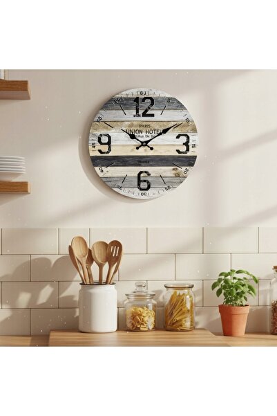 NO BRAND Ceas de perete rotund decorativ clasic de 33 cm, vintage retro