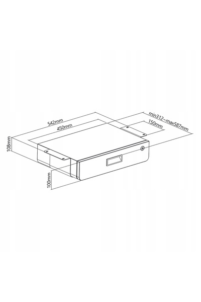 NO BRAND Sertar pentru sub birou Dulap organizator de birou fixat de blat cu ...