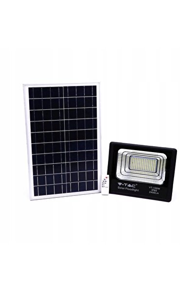 V-TAC Proiector Solar LED 35W Negru IP65, Telecomandă, Temporizator VT-100W 4...