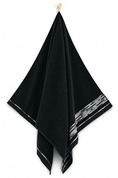 NO BRAND Prosop de bumbac Grafic 450gr 70x140 cm negru Zwoltex