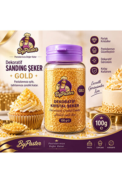 By Paster DEKORATİF SANDING ŞEKER GOLD 100 g