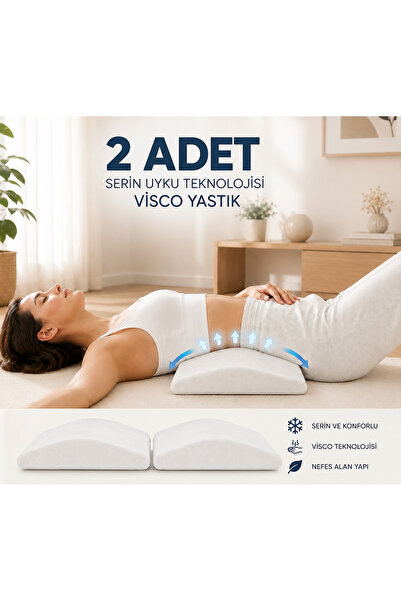 Uykuva Relaxback Visco Orthopedic Lumbar Pillow Cold Fabric (2 Pieces)