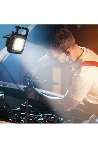 NO BRAND Lanternă de buzunar tip breloc LED COB pentru atelier, puternică