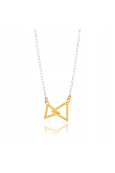 NO BRAND Colier bicolor TRIANGLE triunghiuri argint 925