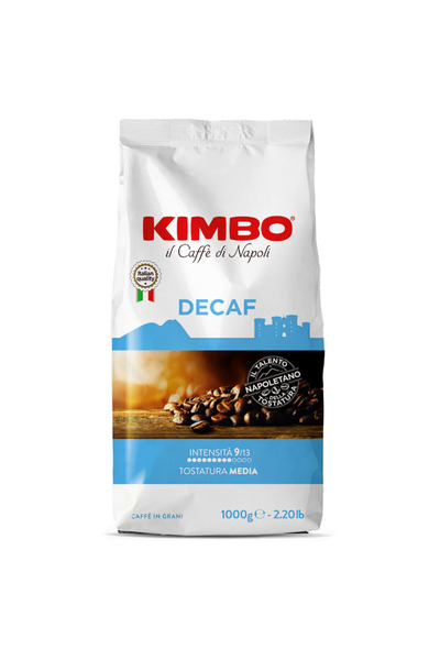 NO BRAND Cafea boabe Kimbo Decaf 1 kg, fără cofeină, cremoasă și aromată