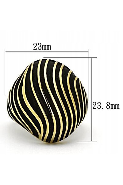 NO BRAND Inel din aur, model „black and gold”, mărimea 14, 15, 316 L