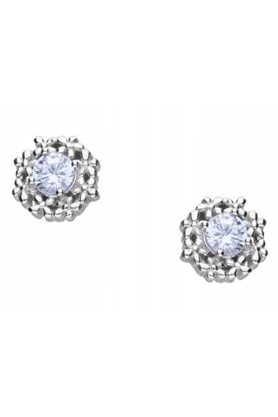 NO BRAND Cercei cerc din argint 925 cu zirconiu, model floare, pentru femei, ...