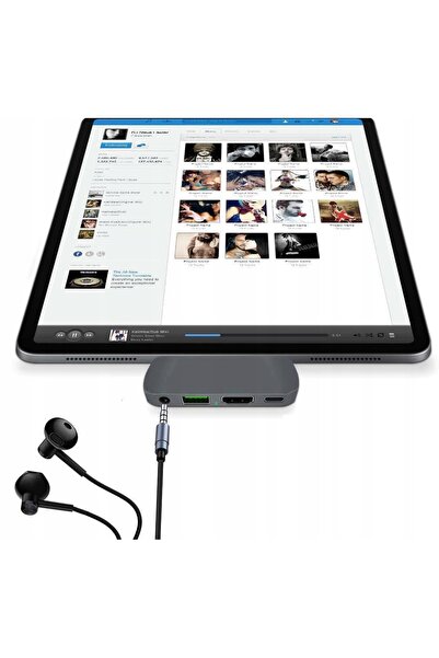 NO BRAND Adaptor 4 în 1 HUB USB-C 3.0 HDMI 4K JACK pentru iPad Pro