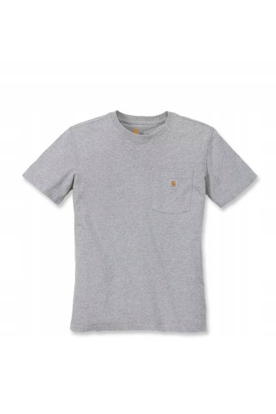 Carhartt Tricou de damă din bumbac cu buzunar, mânecă scurtă - gri melanj S
