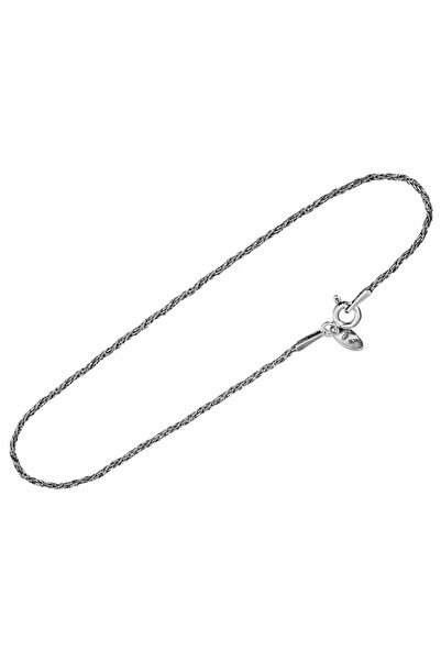 NO BRAND Lanț de argint împletit, tip coadă de vulpe, oxidat, 925, 1,4mm, 24