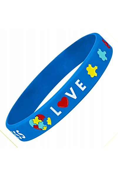 NO BRAND Brățară albastră din cauciuc „AUTISM”, Conștientizarea autismului