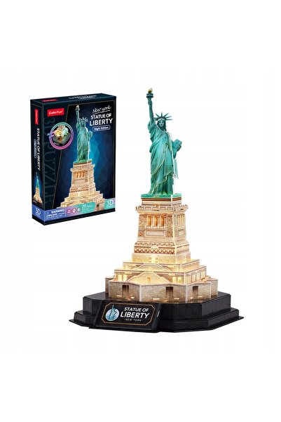 NO BRAND CUBIC FUN Puzzle 3D cu lumini LED Statuia Libertății, versiune de no...