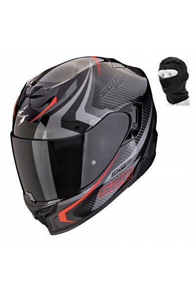 NO BRAND Casca Scorpion EXO-520 AIR TERRA NEGRU ARGINTIU ROȘU [Mărimea XL]
