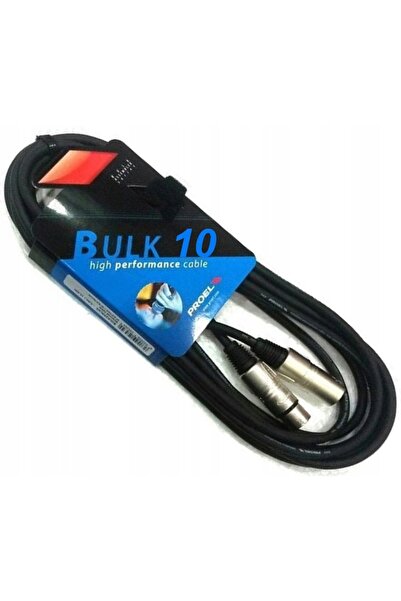 NO BRAND BULK250LU10 Cablu de microfon XLR F-XLR M, 10 metri, negru, Proel