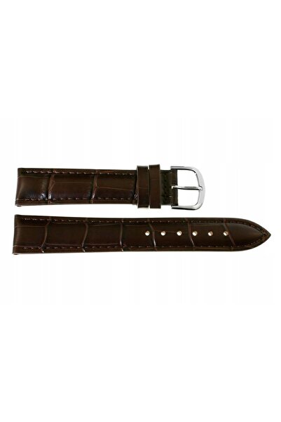 NO BRAND Curea REDA 20mm, model crocodil, maro închis, cusături maro, finisaj...